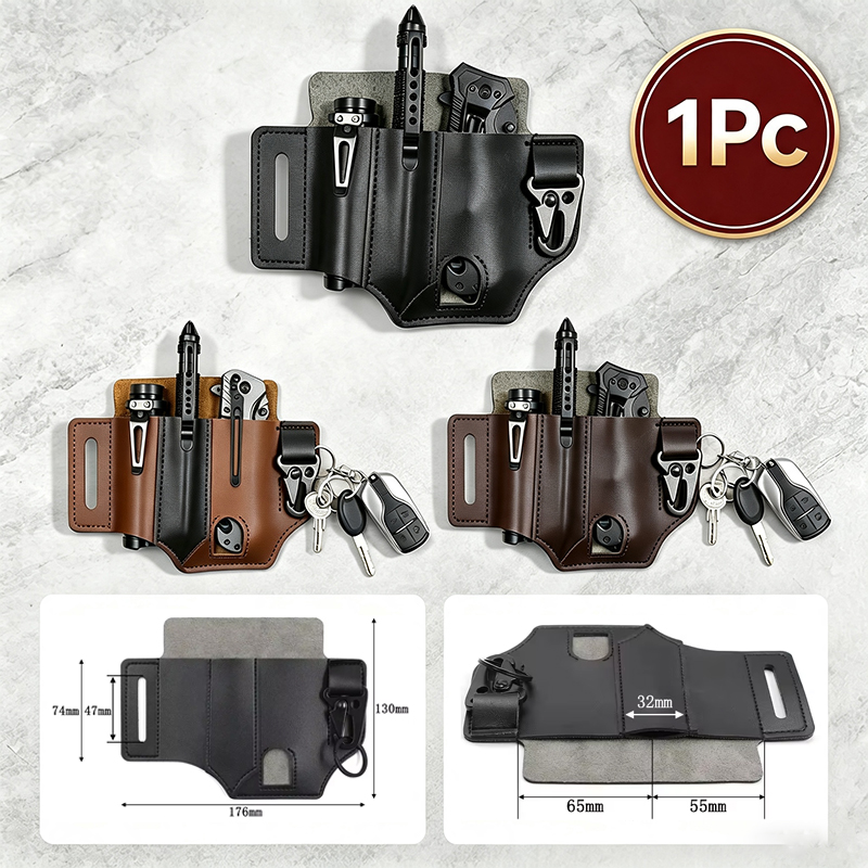 Edc Carry Belt Leather - Sığır derisi Bel Askısı Taşınabilir Taktik