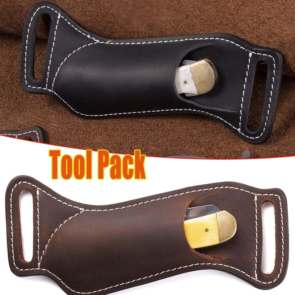 Edc Carry Belt Leather - Taktiksel EDC Katlanır Bıçak Kılıfı Bel