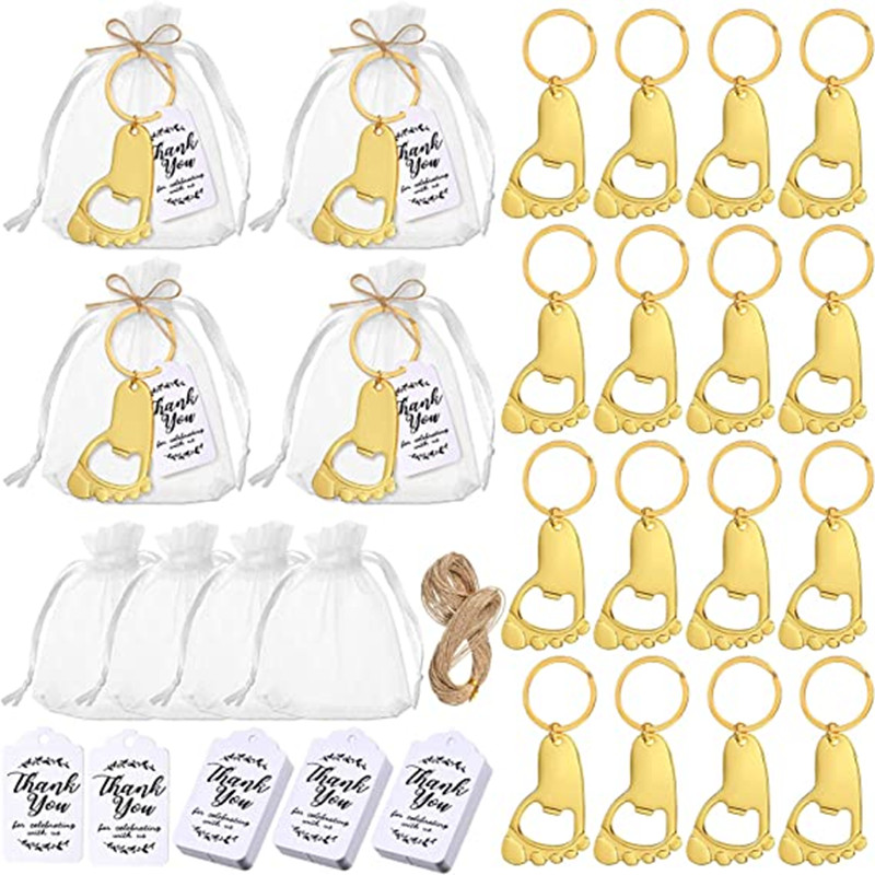 Bottle Opener Keyring - 50 Parça Bebek Ayak İzi Anahtarlık