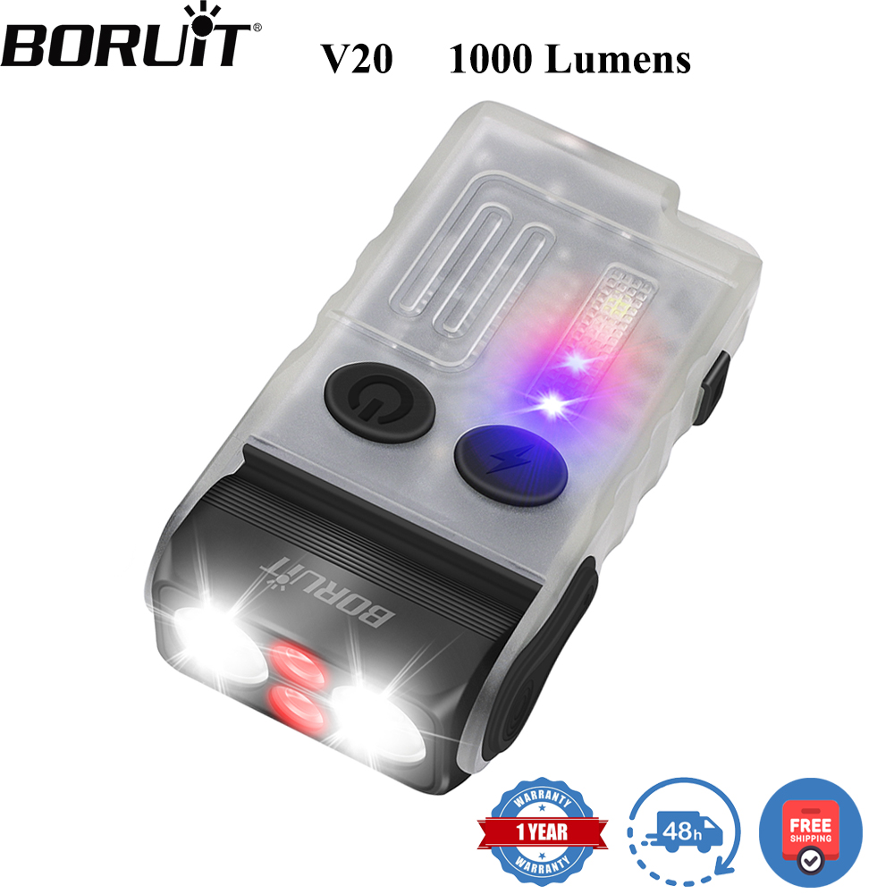Keychain Flashlight - BORUiT V20 Floresan Zil Sesi EDC