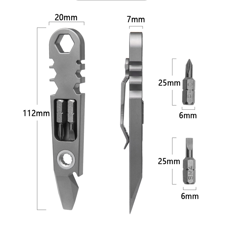 Titanium Pry Bar - Açık Hava Taşınabilir EDC Çok Fonksiyonlu