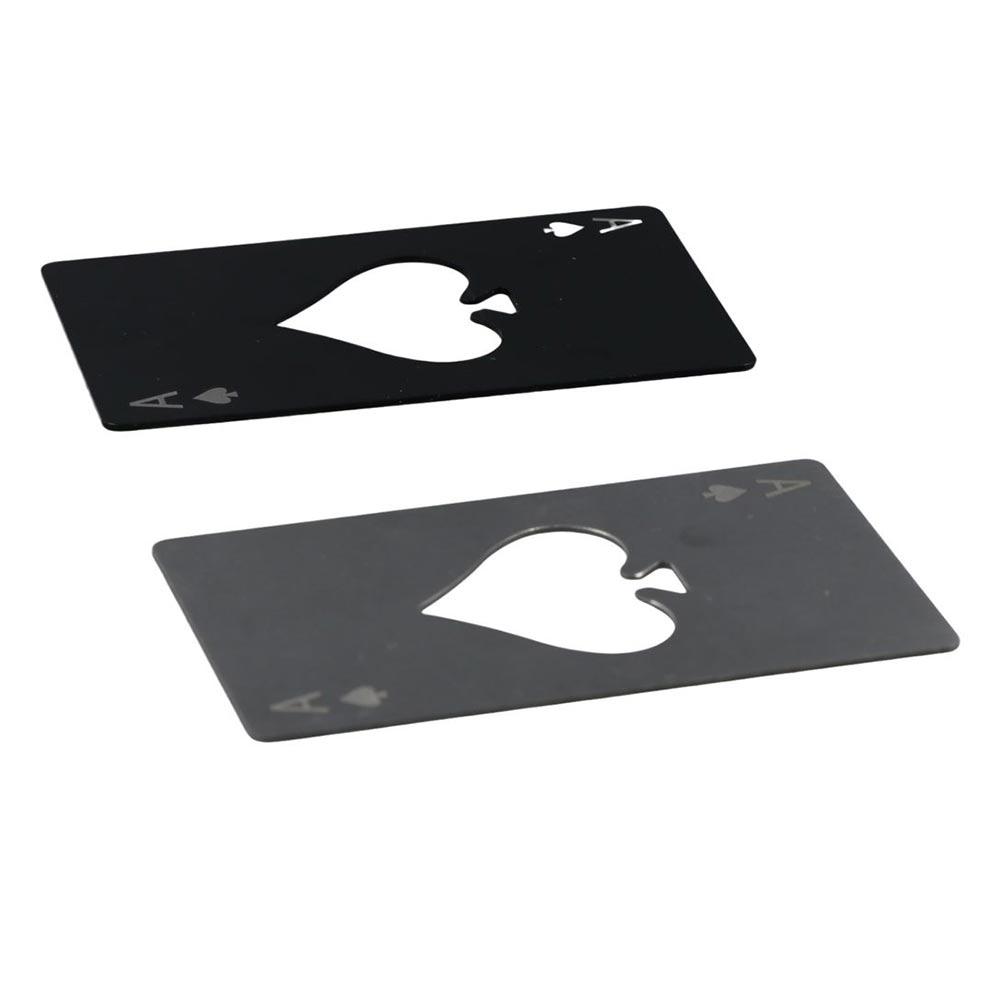 Multitool Credit Card - Paslanmaz Çelik Şişe Açacağı Gümüş/Siyah Kürek