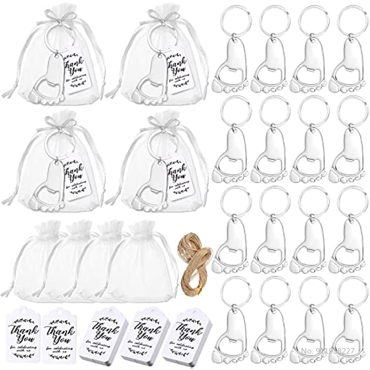 50 Parça Bebek Ayak İzi Anahta - Bottle Opener Keyring incelemesi ve fiyatı
