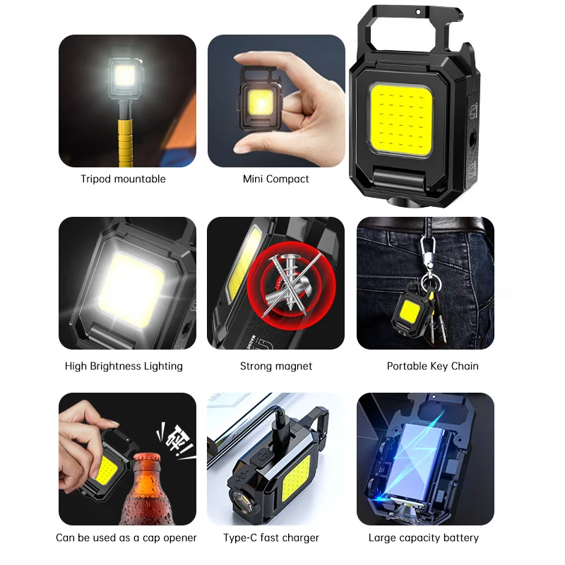 Mini LED El Fenerleri USB Şarj - Keychain Flashlight incelemesi ve fiyatı